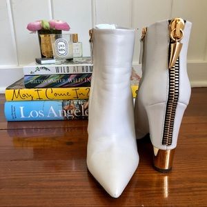 Giuseppe Zanotti white + gold booties 38.5